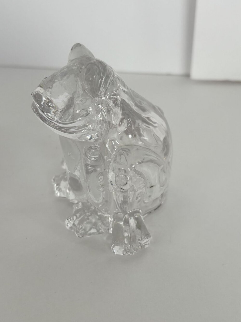 Clear Glass Frog Figurine Paperweight Desk Home Decor Animal Statue Art 3 Inch - Picture 2 of 7
